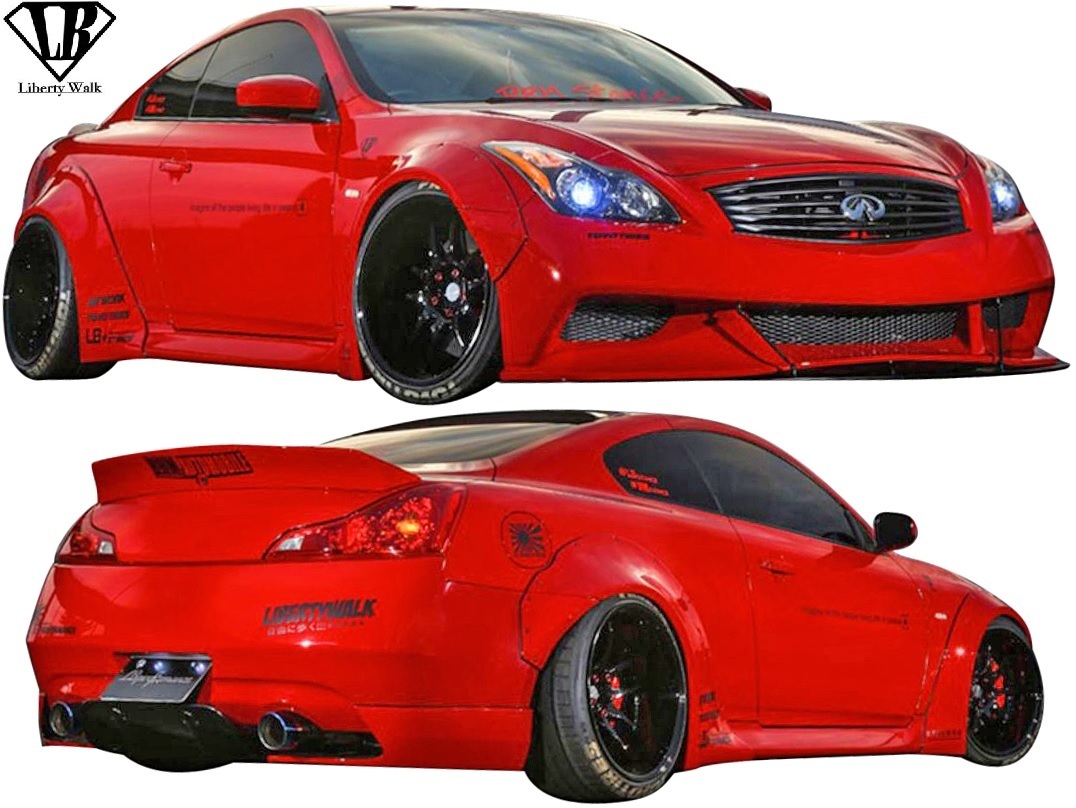 【M’s】NISSAN G37 スカイラインクーペ (2007y-2016y) lb★nation LB サイドスカート 左右 ／／ Liberty Walk リバティーウォーク_画像4