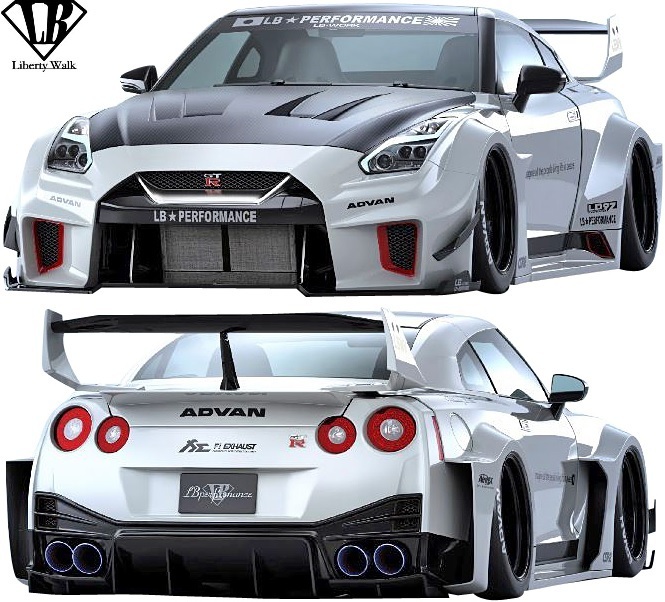 【M's】日産 R35 GT-R (2007y-) LB-Silhouette WORKS GT シルエット リアウイング ver.2／／CFRP エアロ Liberty Walk リバティーウォーク_画像2