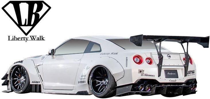 【M's】NISSAN R35 GT-R (Liberty Walk) LB-WORKS リアディフューザー／／FRP エアロ リバティーウォーク リバティウォーク スカイライン_※カーボンのサンプル画像。