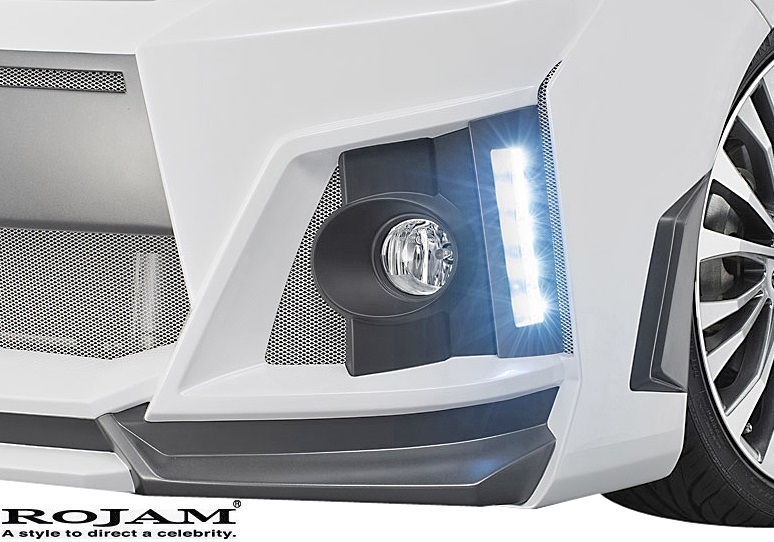 【M's】トヨタ ヴォクシー 70系 後期 (2010/5-2013/12) ROJAM IRT GENIK フロントバンパースポイラー (LEDレス)／／ロジャム Z・ZSグレード_※ オプションの縦型22cmLEDライト。