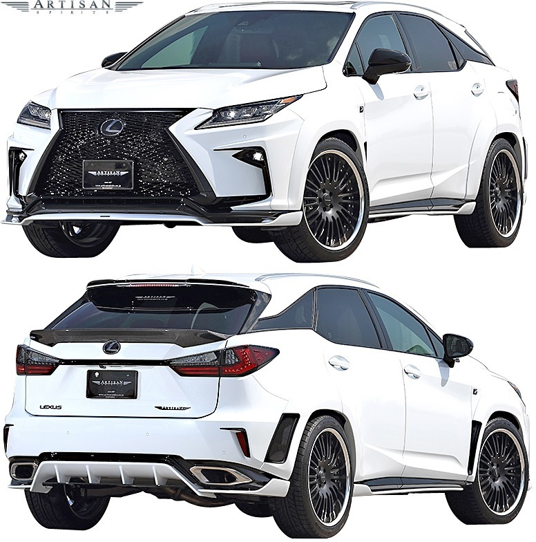 【M’s】LEXUS 20系 RX 300 200t 350 450h F-SPORT (前期) ARTISAN SPIRITS フロントバンパー ガーニッシュ 2P ／／ CFRP+FRP カーボン_画像3