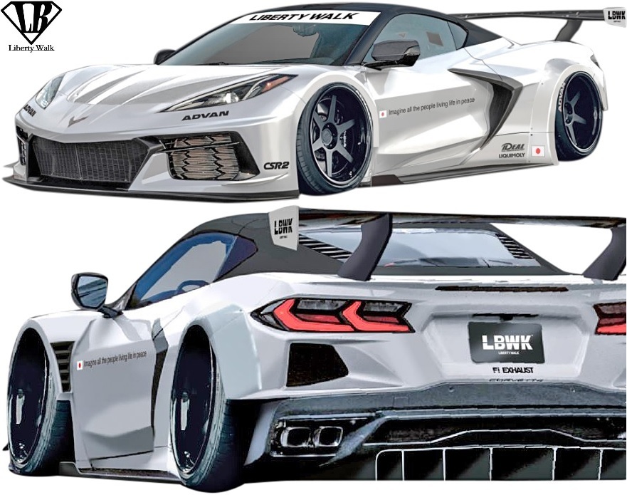 [M\'s] Chevrolet C8 Corvette (2020y-) LB-Silhouette WORKS Complete body kit 6 point | Liberty walk aero full kit 