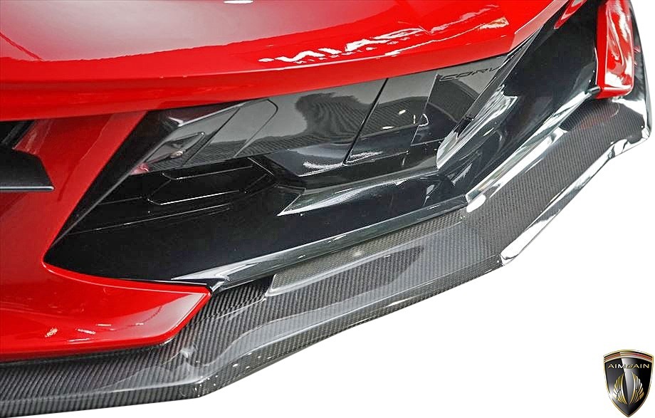 【M's】シボレー C8 コルベット 前期 (2020y-) AIMGAIN GT カーボン フロントアンダースポイラー ／ エイムゲイン エアロ パーツ カスタム_画像6