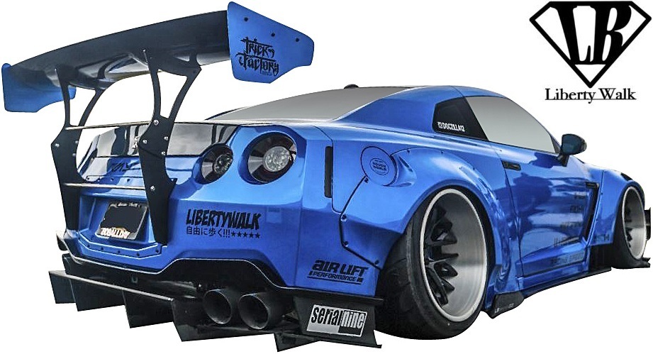 【M's】ニッサン R35 GT-R (Liberty Walk) LB-WORKS リアウイング Ver.3／／FRP エアロ リバティーウォーク リバティウォーク スカイライン_※カーボンのサンプル画像。