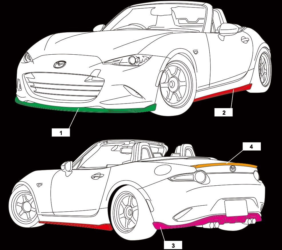 【M's】マツダ ND ロードスター (2015y-) AIMGAIN SPORT フロントアンダースポイラー ／ カーボン エイムゲイン エアロ パーツ カスタム_画像2