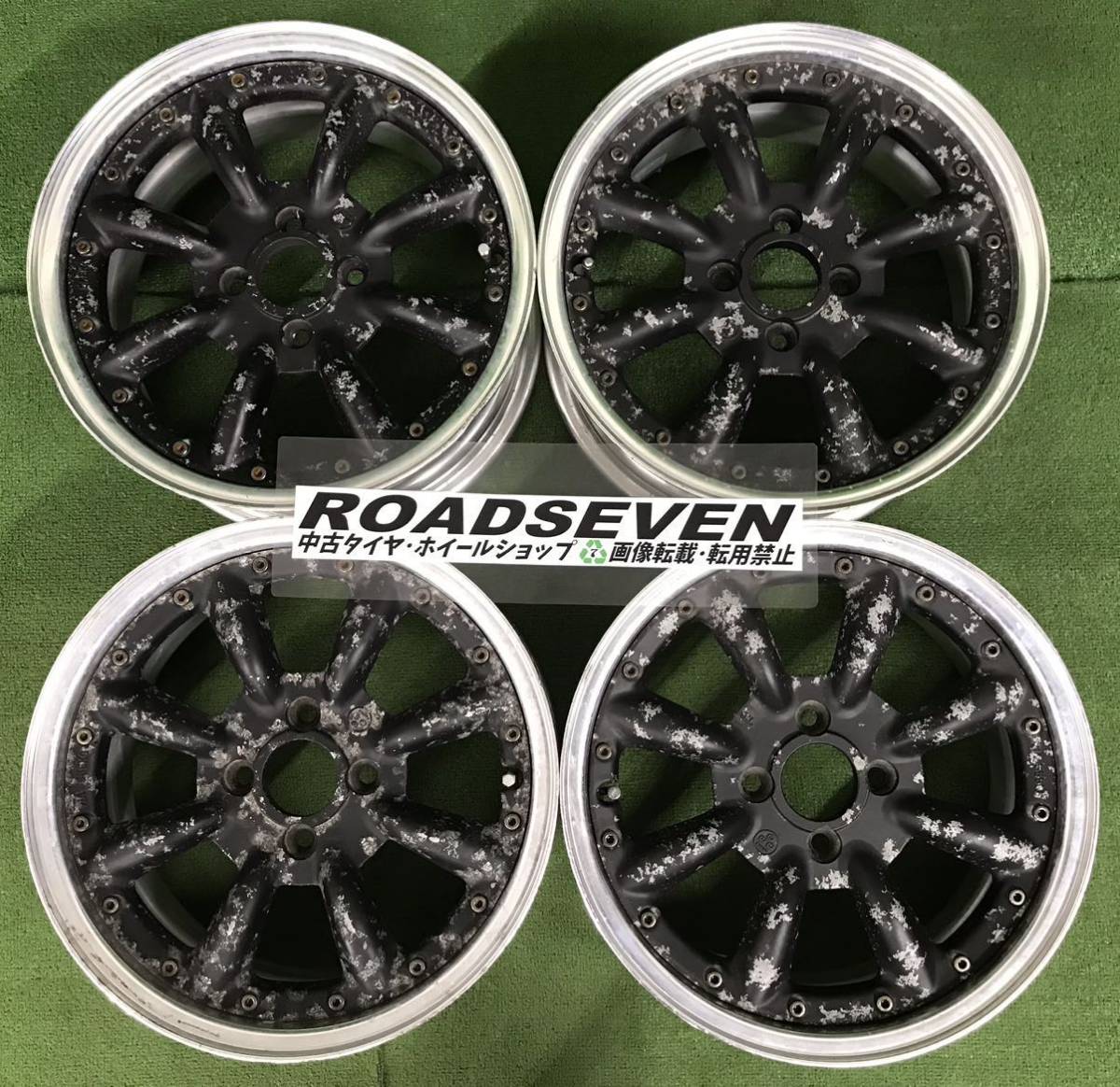 ★ワタナベ RS-8 Watanabe SSR 旧車 15インチ 15×6.5J +34 100 4H ハブ:約65 4本 中古アルミ ★リム歪み、腐食、サビあり ★送料無料_画像1