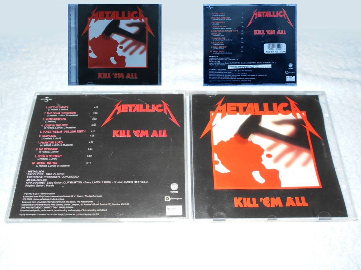 METALLICA | супер ..[ Индия запись ]| обратная сторона жакет надпись другой | Metallica 