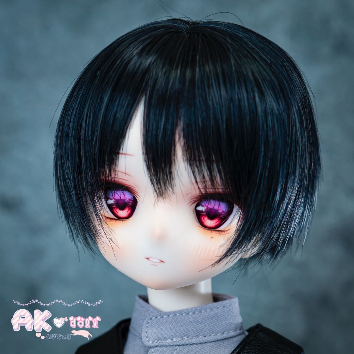 【AK＊doll】DDH-01 カスタムヘッド SWセミホワイト ソフビ盛り デカールアイ付き_画像1