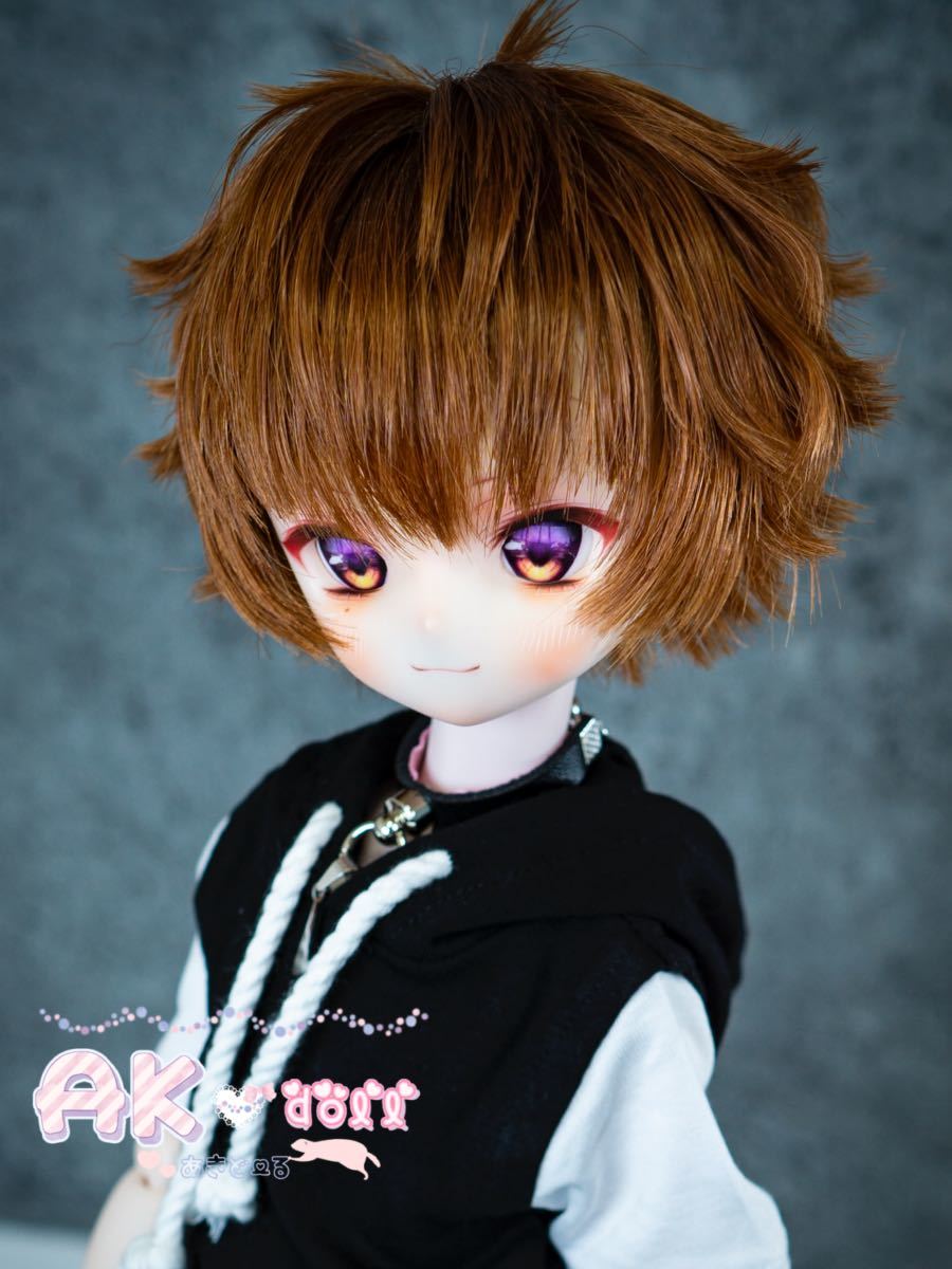 【AK＊doll】DDH-01 カスタムヘッド ソフビ盛り SWセミホワイト デカールアイ付き_画像2