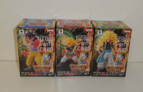 新品未開封 ドラゴンボールヒーローズ カード付きフィギュア vol.1 全3種セット