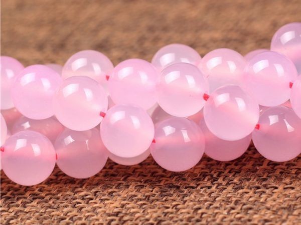 [EasternStar] 海外発送 7A ピンク アゲート Pink Agate 瑪瑙 メノウ 天然石 玉サイズ10mm 手作り 1連売り 長さ約40cm_画像3