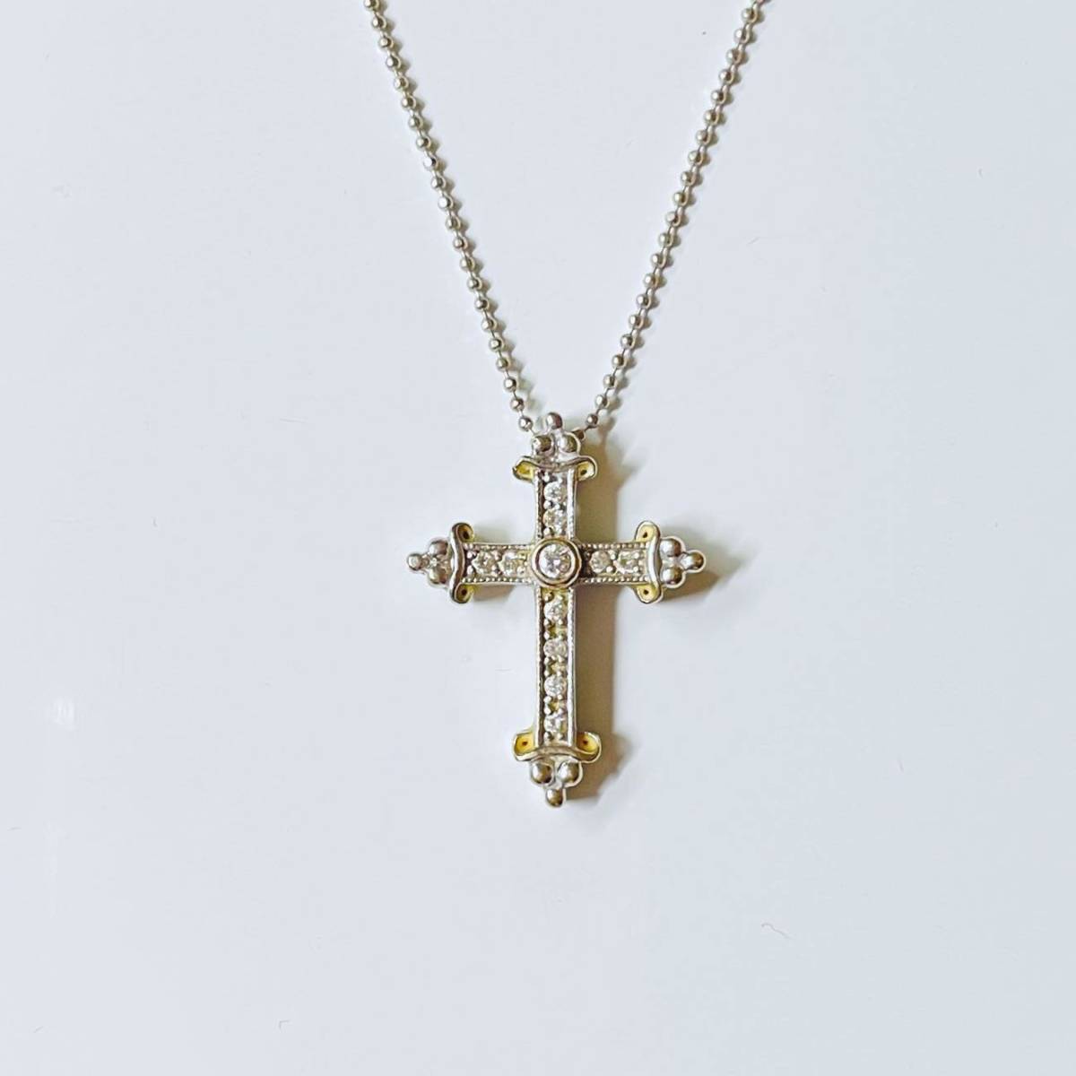  Justin Davis K18WG diamond Cross necklace regular price 199,500 jpy Justin Davis K18 white gold Medieval Cross 18 gold 750 white 