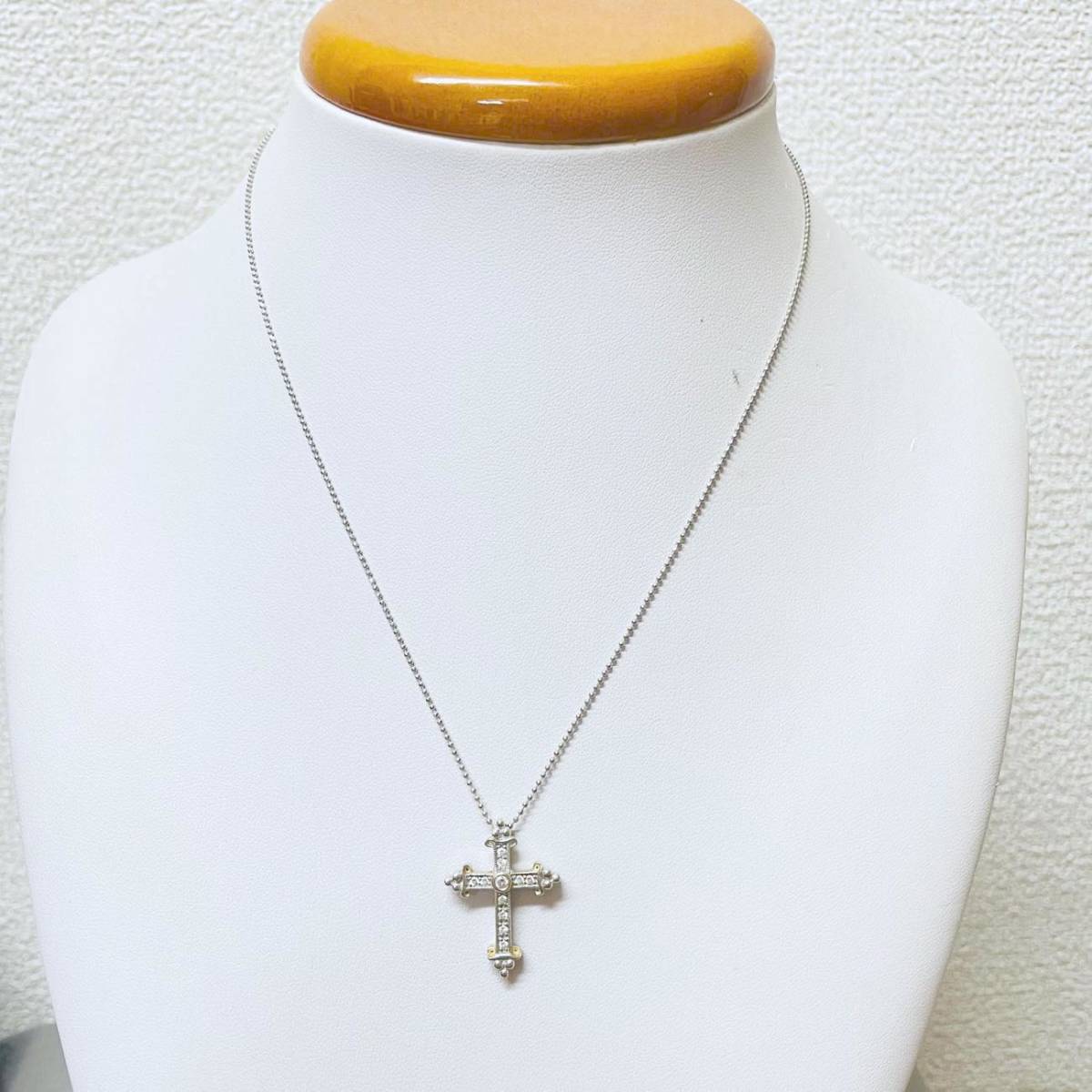  Justin Davis K18WG diamond Cross necklace regular price 199,500 jpy Justin Davis K18 white gold Medieval Cross 18 gold 750 white 