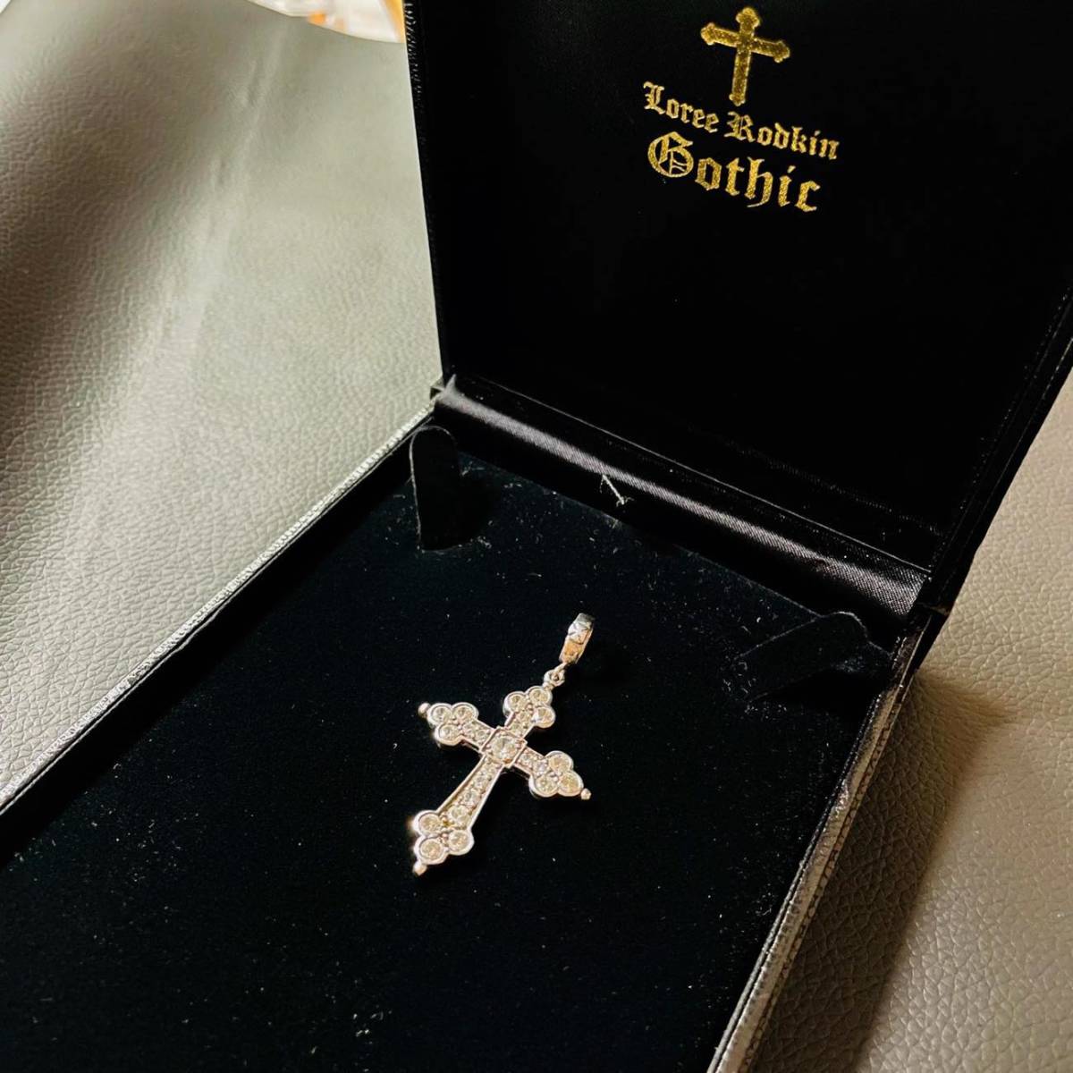 ローリーロドキン ゴシッククロスネックレス L 定価127,600円 loree Rodkin 送料520円〜 LARGE GOTHIC CROSS ペンダント ケース付き 正規品_画像1