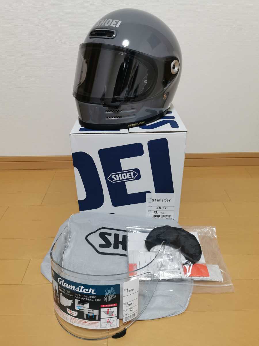 美品 SHOEI グラムスター バサルトグレー XLサイズ 純正メロースモーク