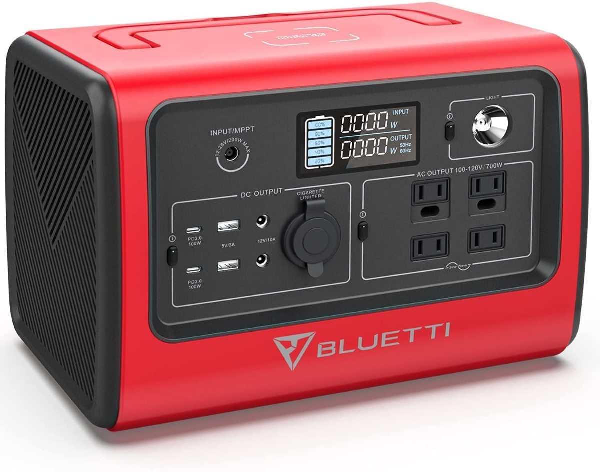 ■新品■BLUETTI EB70 ポータブル電源 大容量 バッテリー 700W/716Wh (瞬間最大 1400W) 蓄電池 災害 防災 アウトドア(レッド)