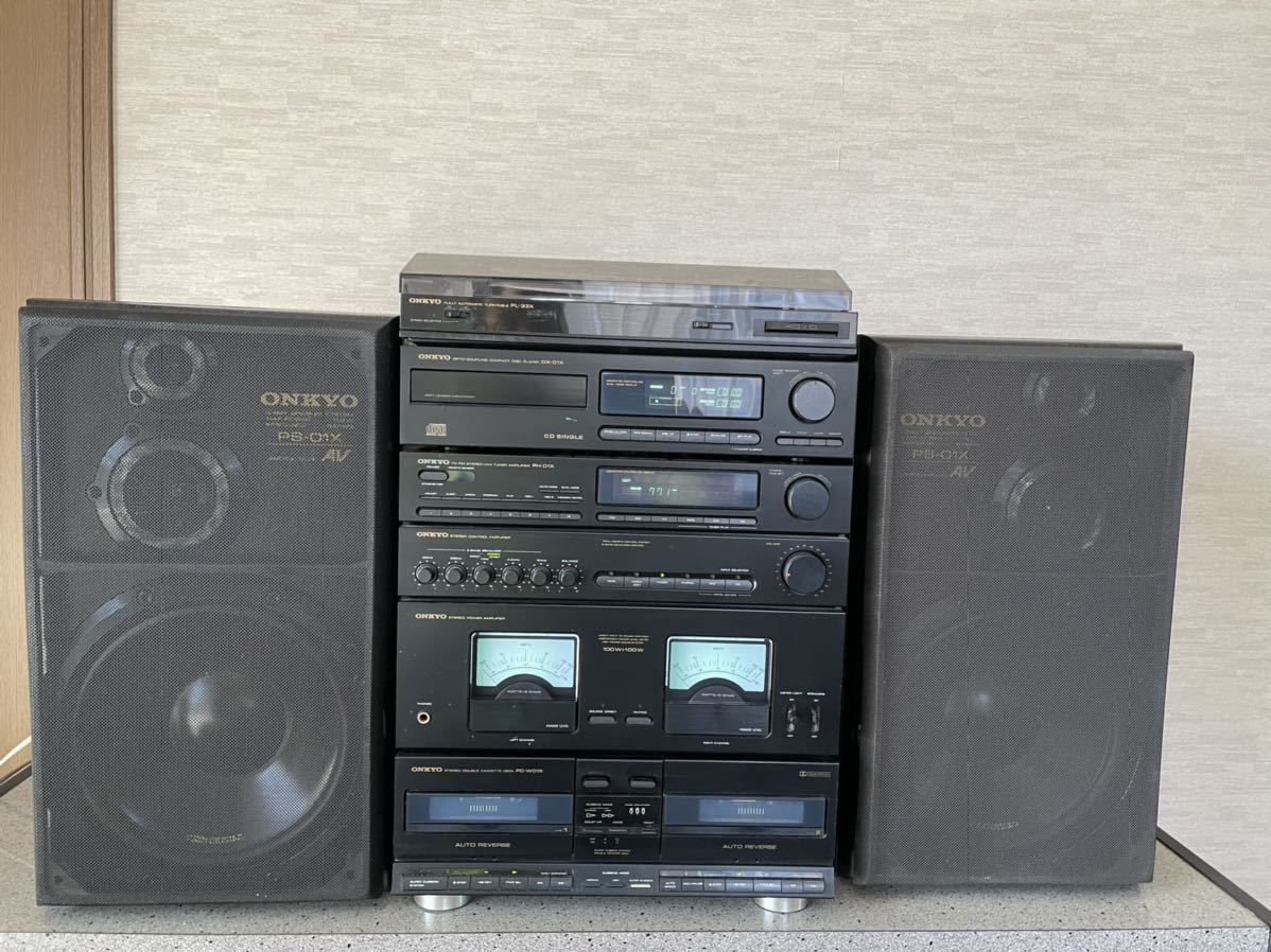 昭和レトロ システムコンポ ONKYO ラディアン ジャンク レコード CD ラジオ カセット 一式 激レア_画像2