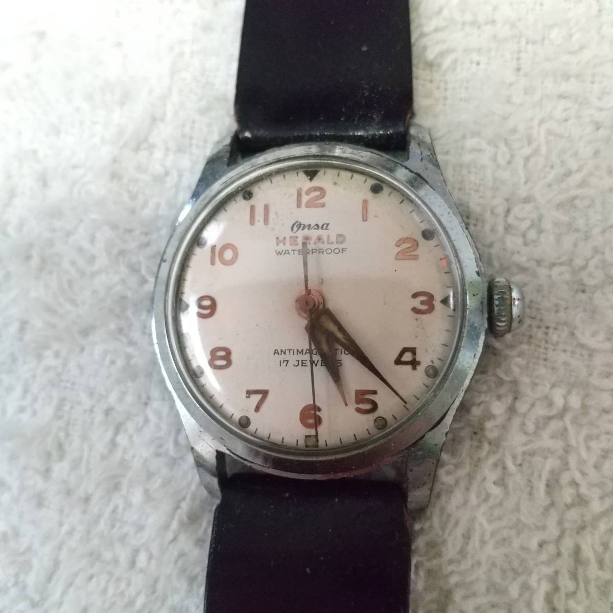 第一ネット Onsa HERALD 腕時計 手巻き Wネーム アナログ（手巻き