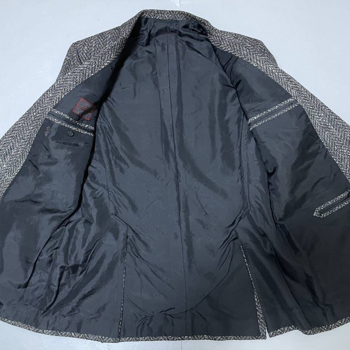 最高級 Brioni テーラードジャケット ヘリンボーン シルク混 2B 50-