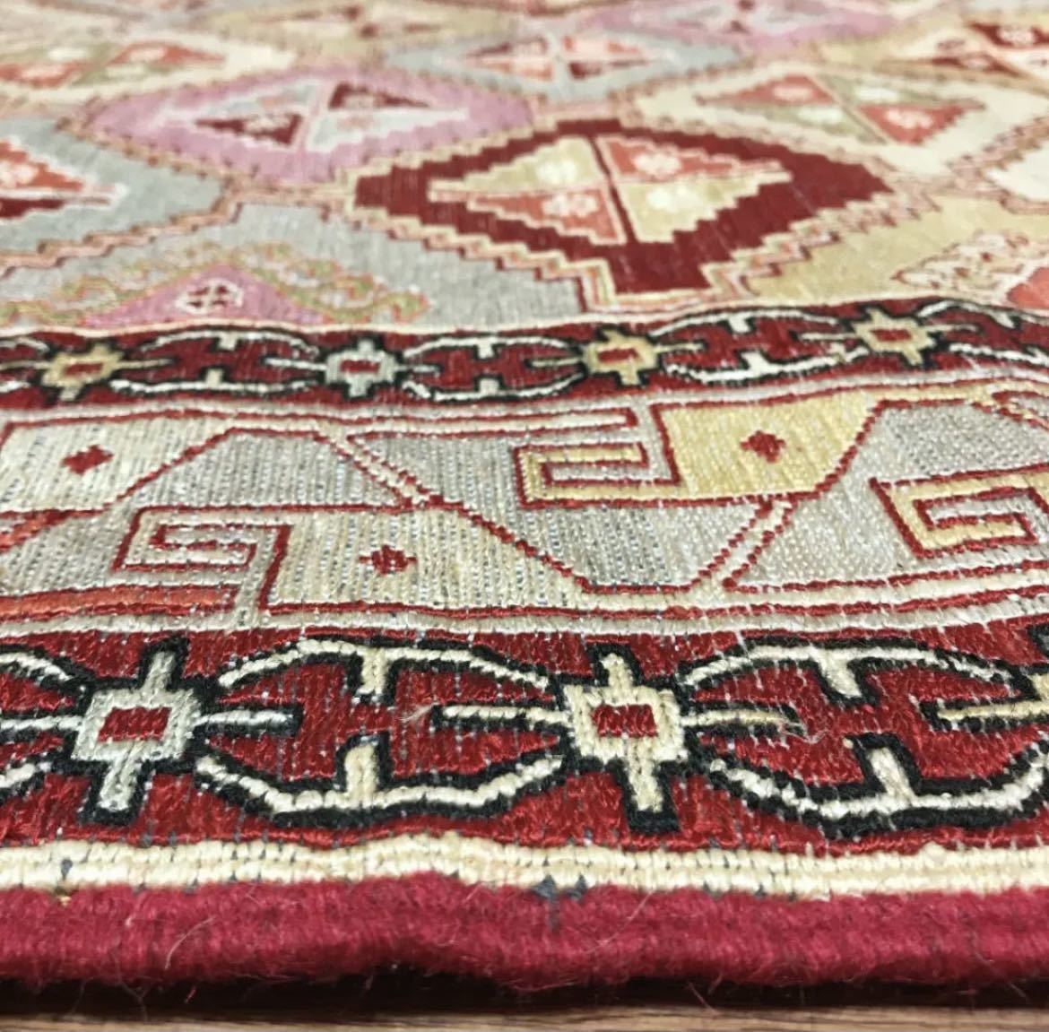 正式的 ペルシャ絨毯 キリム スマック織り ユニーク品 No:27135 ラグ 