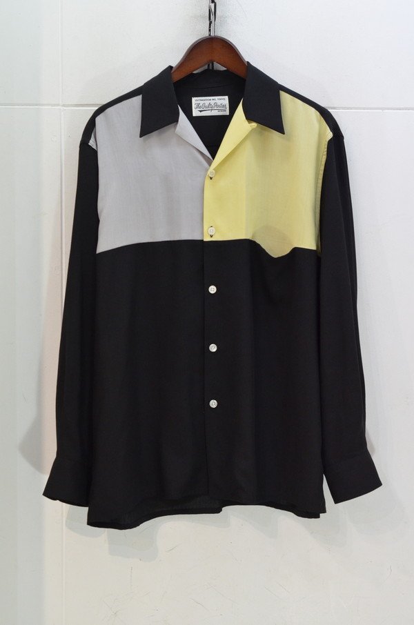 ■WACKO MARIA THREE-TONE 50’sシャツ■ワコマリア オープンカラーシャツ_画像1