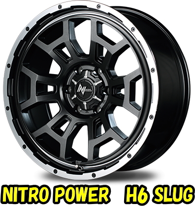 最大の割引 業販*新品*17インチ*NITRO POWER 6-139.7*106φ*4本*セミグロスガンメタ*特選タイヤ*215/60R17*車検非対応*夏タイヤ SLUG*6.5J+38 H6 ラジアルタイヤ