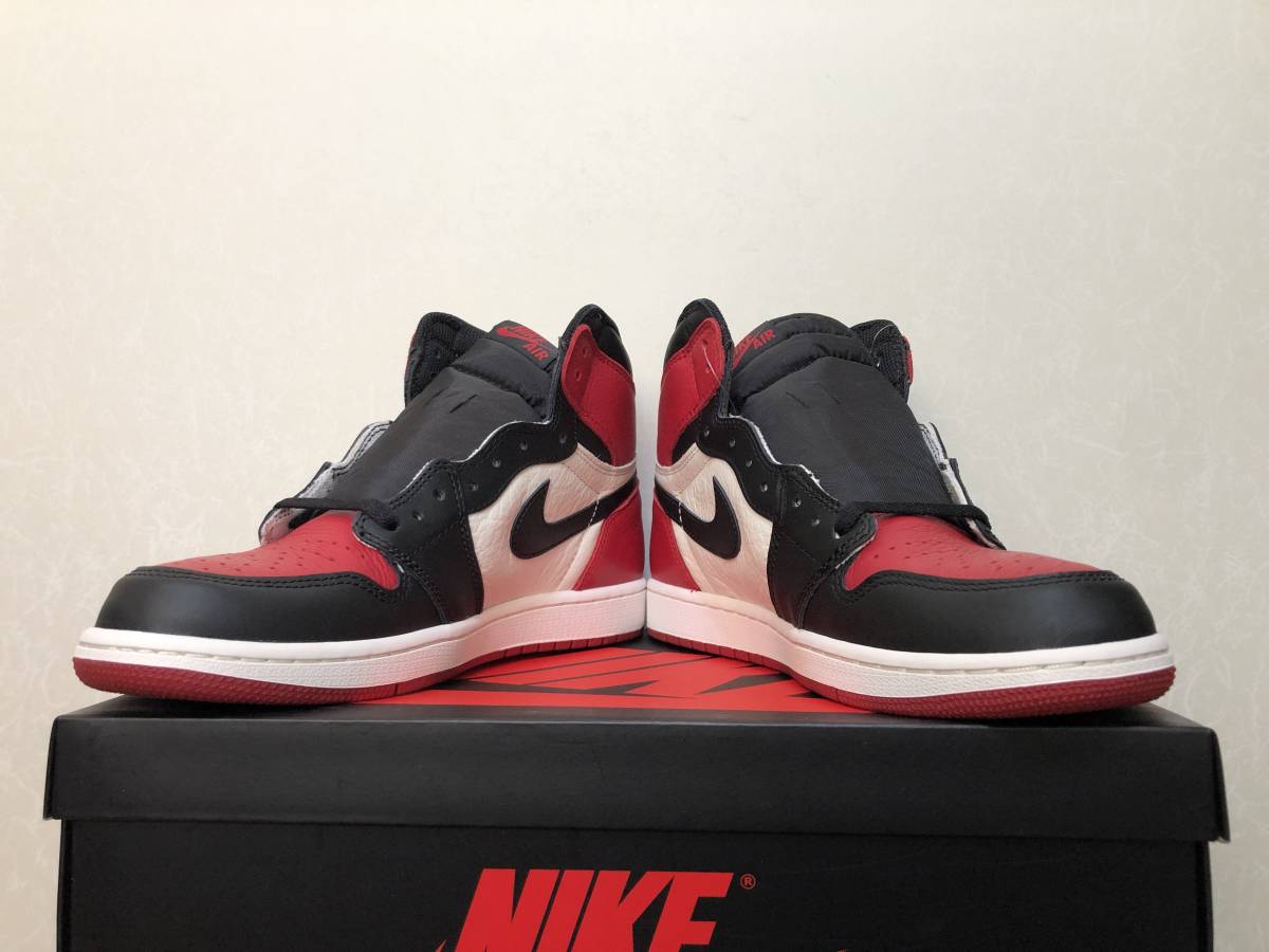 送料無料 正規 Nike air Jordan 1 Retro High OG 28cm bred toe black red white ナイキ ジョーダン1 レトロ ハイ ブレッド 555088-610_画像2