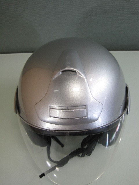 中古　ジェットヘルメット GP3-V　シルバー　Mサイズ　57.58cm前後　無メーカー　現状品_画像2