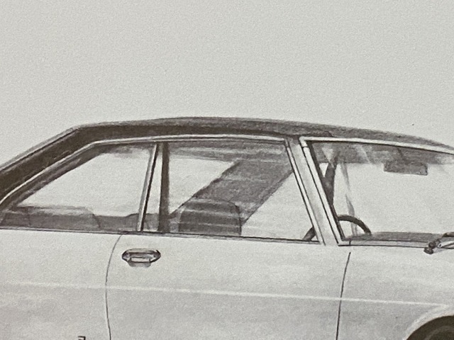 マツダ MAZDA ルーチェ ロータリークーペ 【鉛筆画】名車 旧車 イラスト A4サイズ 額付き サイン入り_画像3