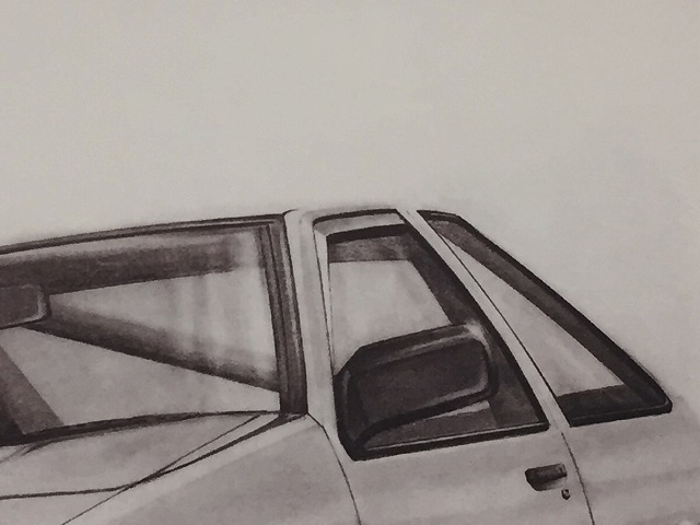  Toyota TOYOTA 86 Levin [ pencil sketch ] famous car old car illustration A4 size amount attaching autographed 