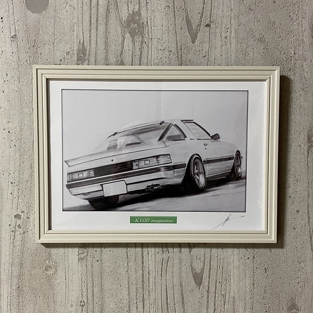  Mazda MAZDA SA Savanna RX-7 latter term rear [ pencil sketch ] famous car old car illustration A4 size amount attaching autographed 