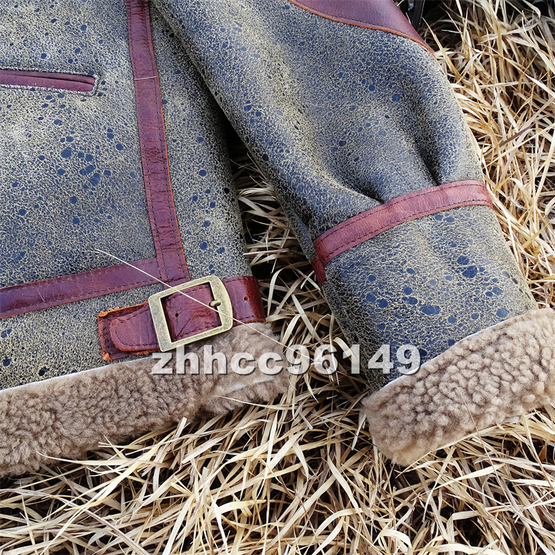 ■高品質■1930'sスタイル USA B3 フライトジャケット 最上級羊革 ラムウール 毛皮 レザージャケット ブルゾン厳冬対策_画像8
