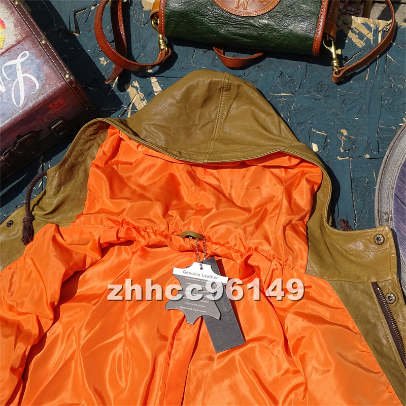 ■美品■M-1951トレンチコート 最上級羊革 本革 メンズ 革ジャン レザージャケット ブルゾン _画像5
