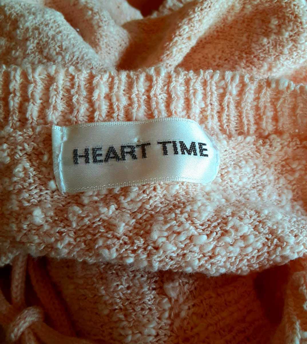 HEART TIME トップス M ニット プルオーバー 長袖 カットソー セーター リボン シャツ Tシャツ 洋服 ピンク レディース 服_画像4
