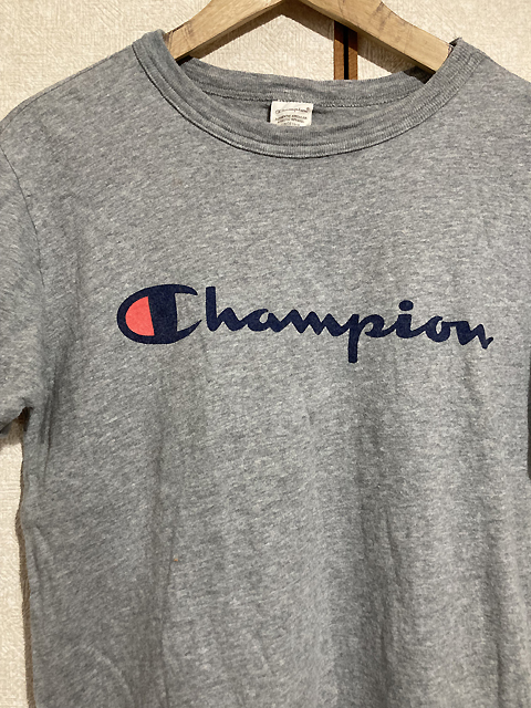 ★【Champion：チャンピオン】無地 ロゴ 半袖Tシャツ 定番 男女兼用 sizeS/ヘザーグレー_画像3