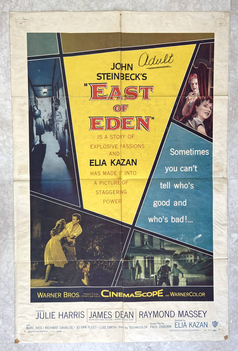 US版1shポスター『エデンの東 / East of Eden』(1955年) ジェームズ・ディーン US初版 超レア！！　_画像1