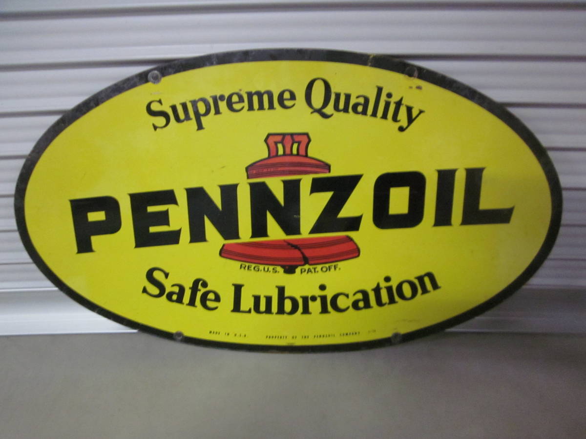 70sビンテージ PENNZOIL看板 サイン ペンゾイル USED ガレージ