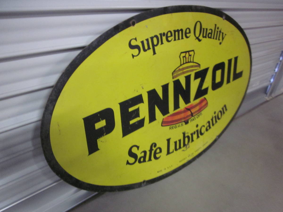 70sビンテージ PENNZOIL看板 サイン ペンゾイル USED ガレージ