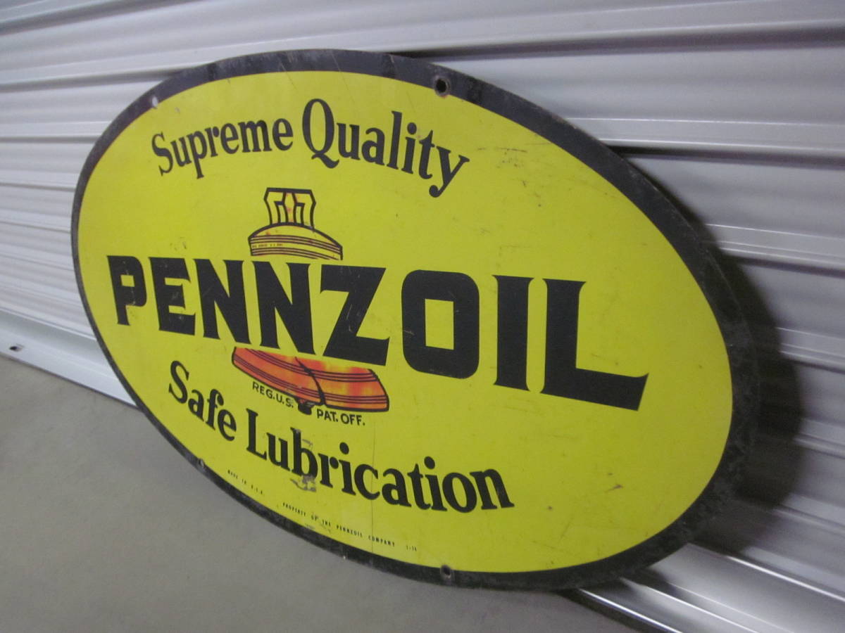 70sビンテージ PENNZOIL看板 サイン ペンゾイル USED ガレージ