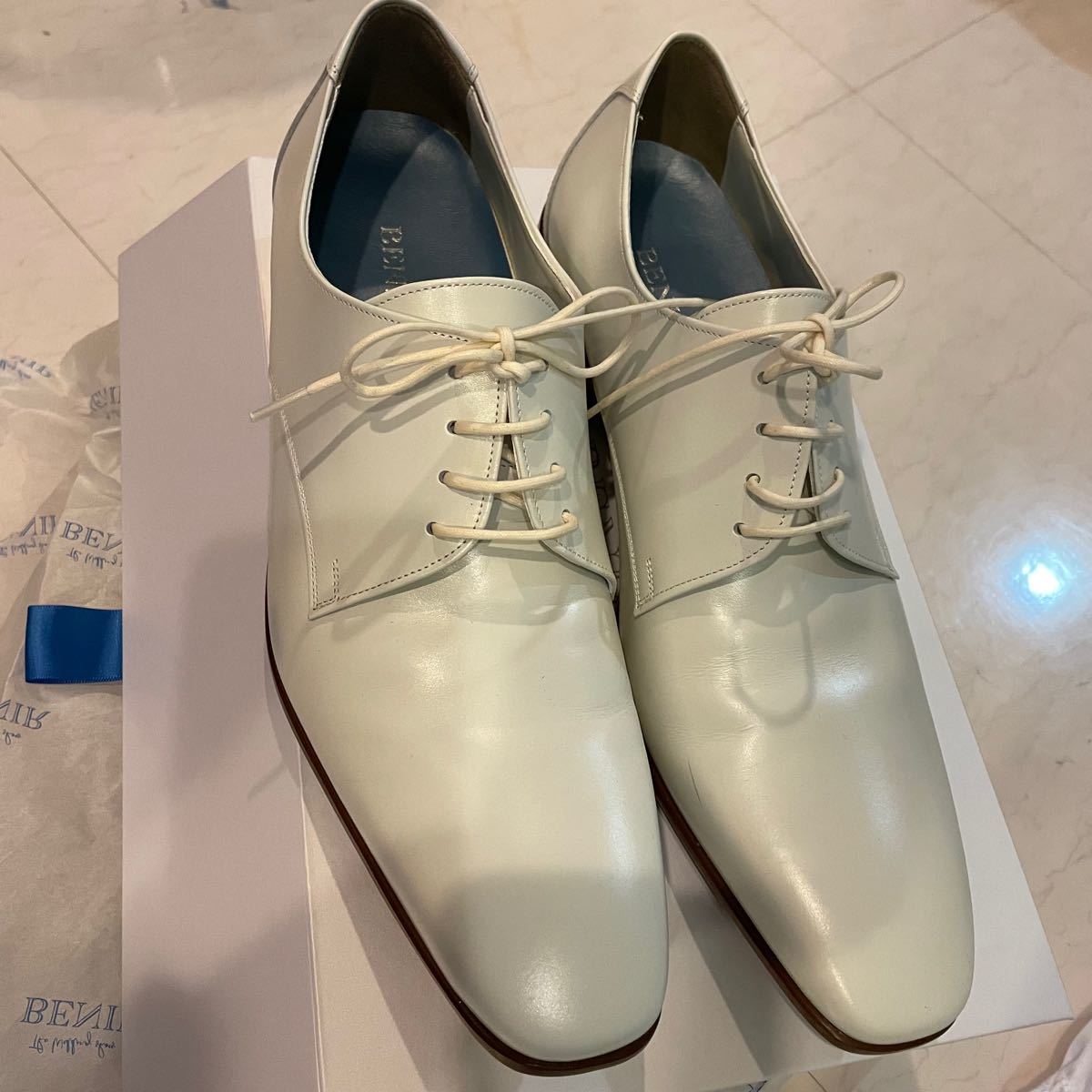 BENIR ベニル メンズ ブライダルシューズ 白 結婚式 26.5cm