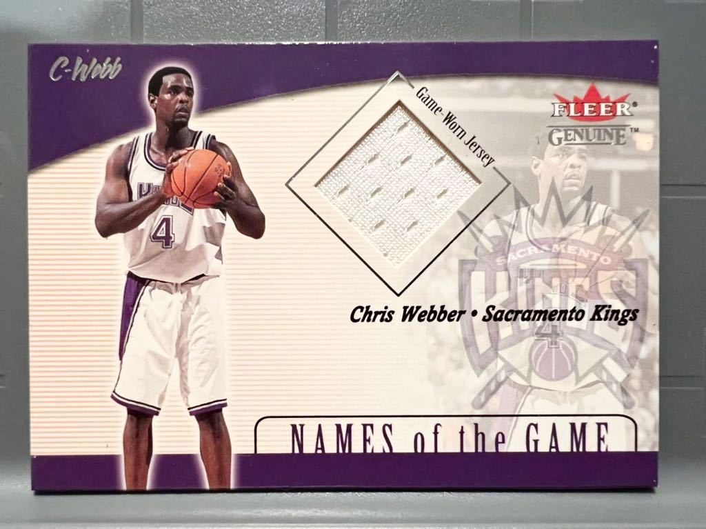人気シリーズ Jersey 01-02 Fleer Chris Webber クリス・ウェバー NBA 実使用 ユニフォーム Kings キングス Panini バスケ All-star HOF_画像1