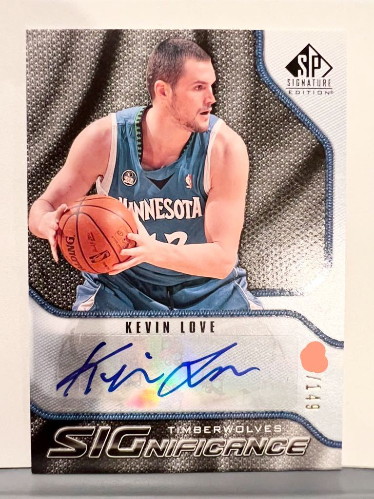 大活躍/149枚限定 Auto 09 Upper Deck Kevin Love ケビン・ラブ 直筆 サイン NBA バスケ T-wolves ユニフォーム Panini キャブス Cavs_画像1