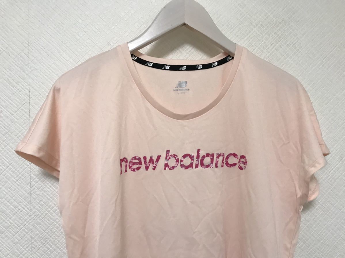 美品本物ニューバランスNEWBALANCEロゴプリント半袖TシャツレディースビジネススーツピンクLスポーツ｜PayPayフリマ