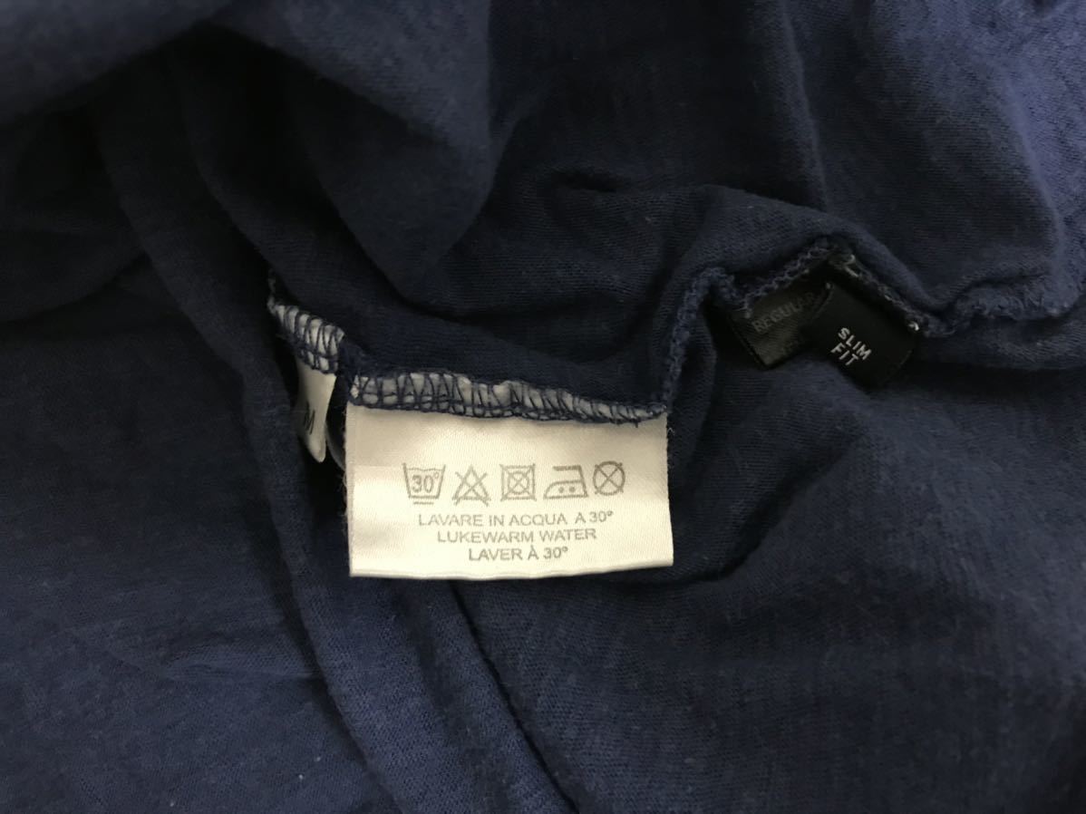 本物ニールバレットNeilbarrettコットンVネックタイト半袖Tシャツメンズビジネススーツ青ブルーポルトガル製M_画像5