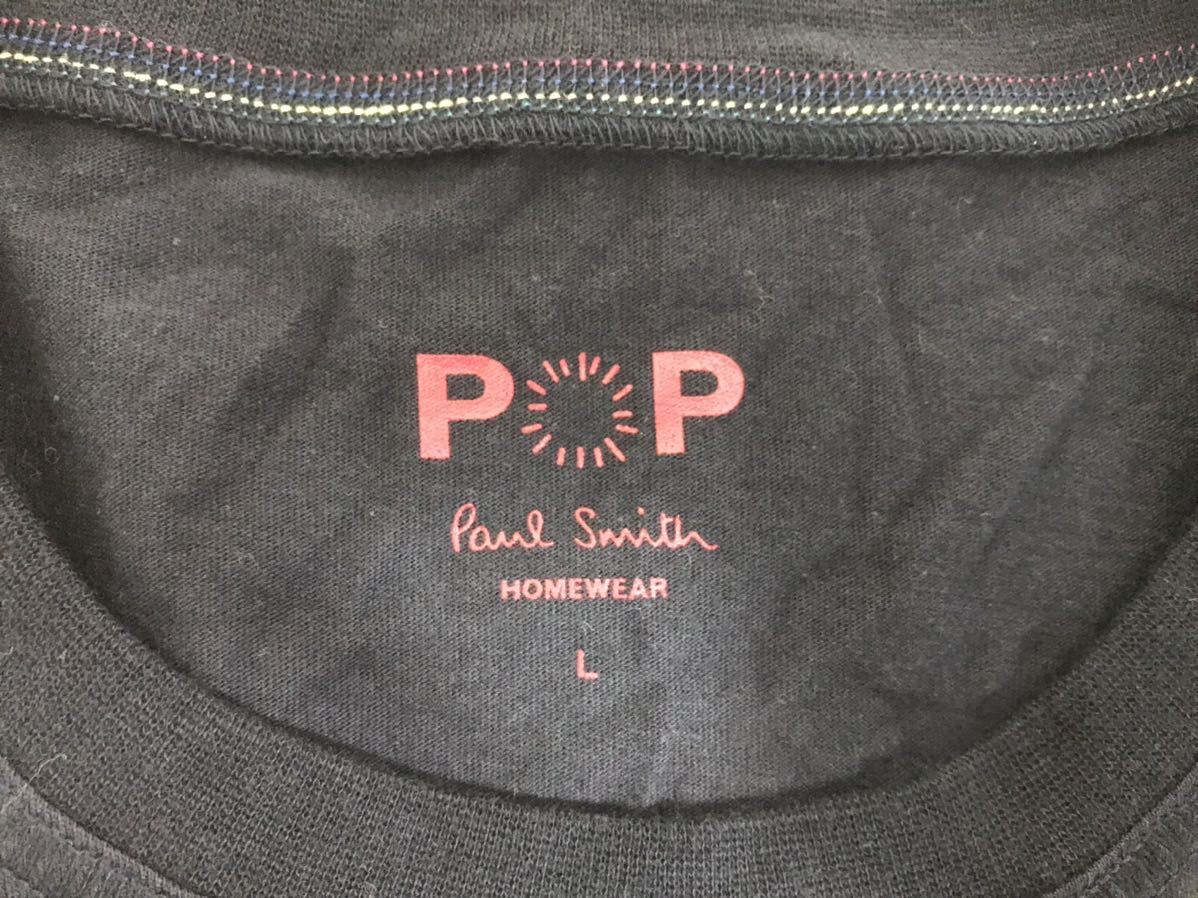 本物ポールスミスPAULSMITHコットンストレッチポケット半袖Tシャツメンズアメカジサーフビジネススーツ黒ブラックL_画像4