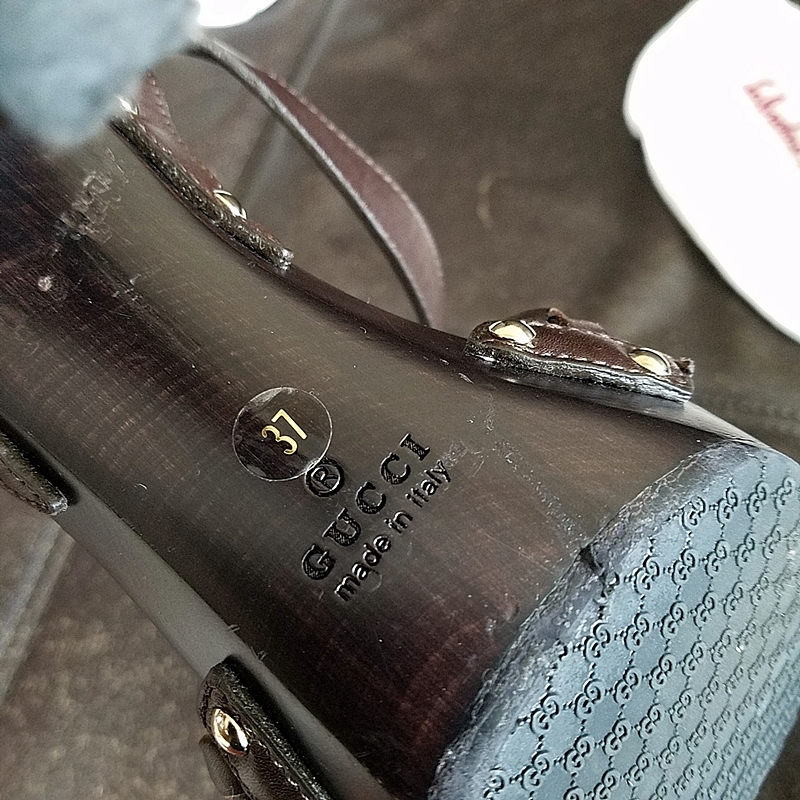 【良好】GUCCI　グッチ　正規品　即日配送 ★ ハイヒール　サンダル　靴　37　ヒール12cm　235　240　保存箱_画像8