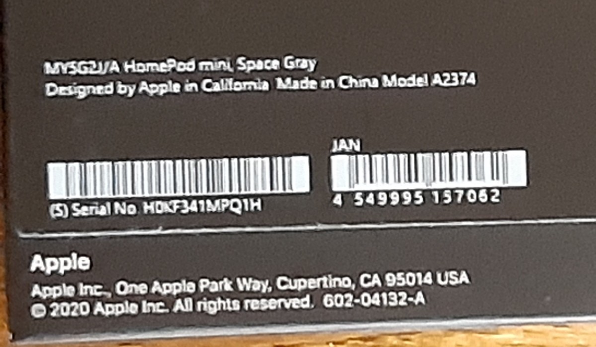 Apple HomePod mini MY5G2J A A2374スペースグレイ