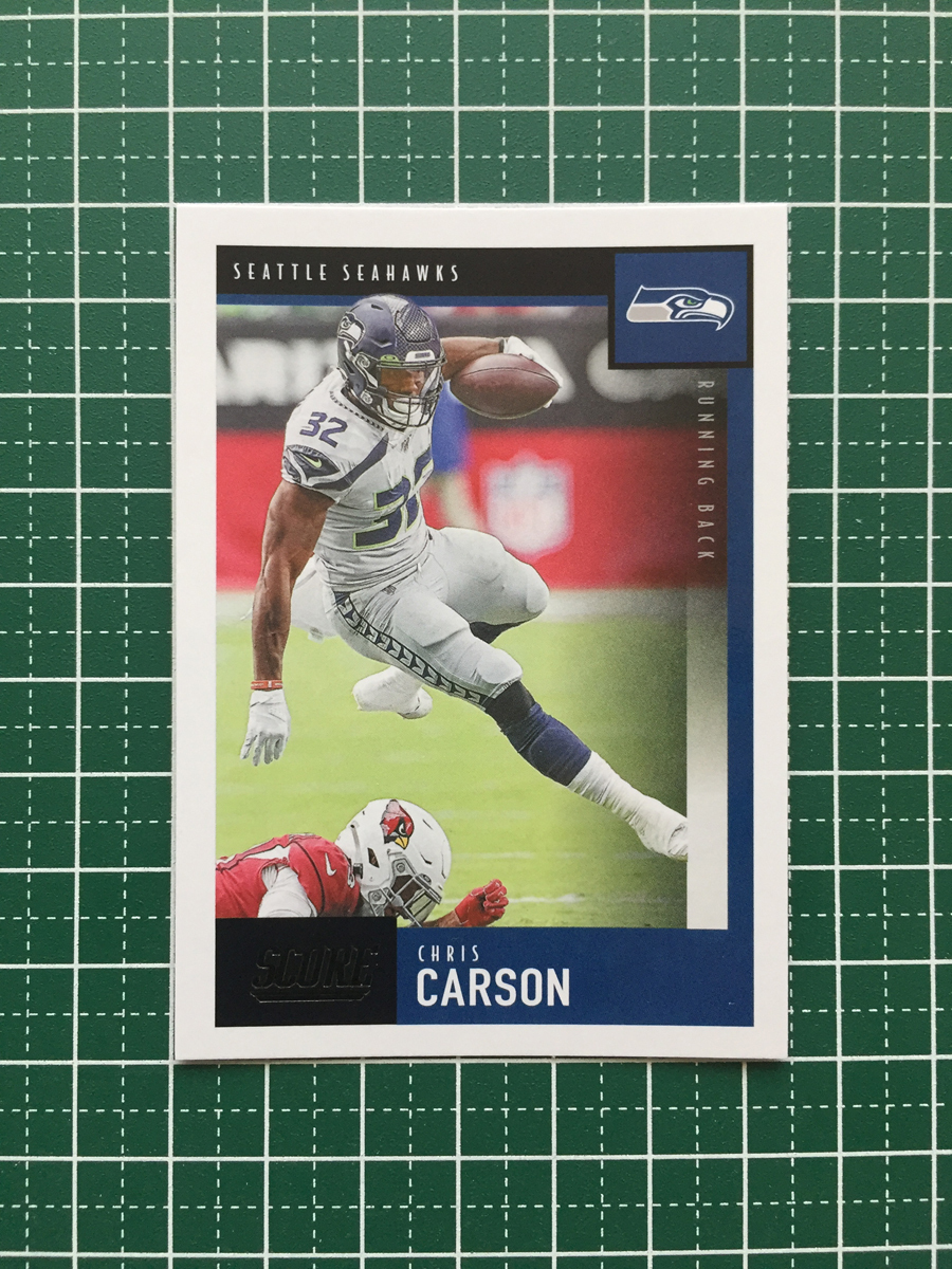 ★PANINI 2020 NFL SCORE FOOTBALL #324 CHRIS CARSON［SEATTLE SEAHAWKS］ベースカード 20★_画像1