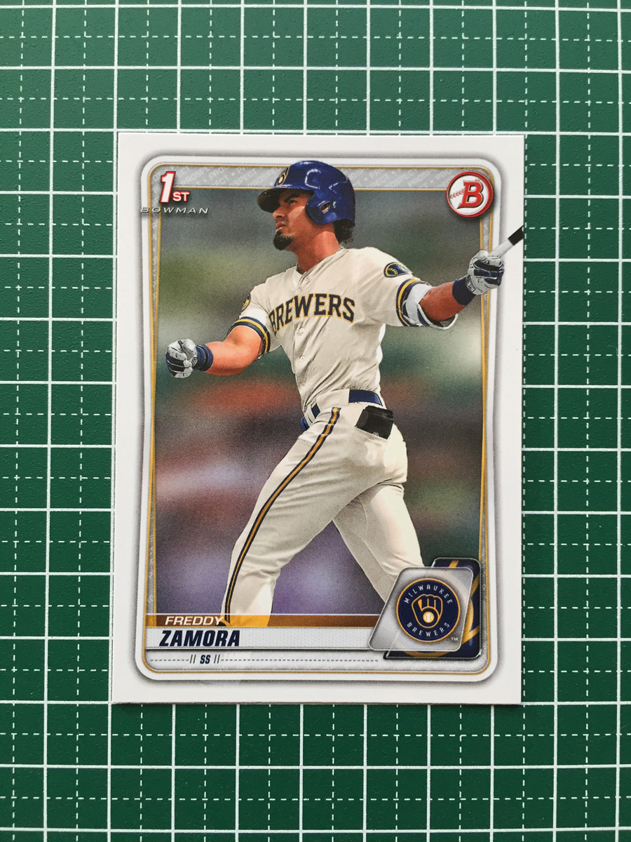 ★TOPPS MLB 2020 BOWMAN DRAFT #BD-46 FREDDY ZAMORA［MILWAUKEE BREWERS］ベースカード 1st★_画像1