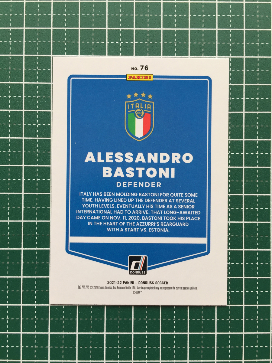 ★PANINI 2021-22 DONRUSS SOCCER ROAD TO QATAR #76 ALESSANDRO BASTONI［ITALY／イタリア］ベースカード「BASE」★_画像2